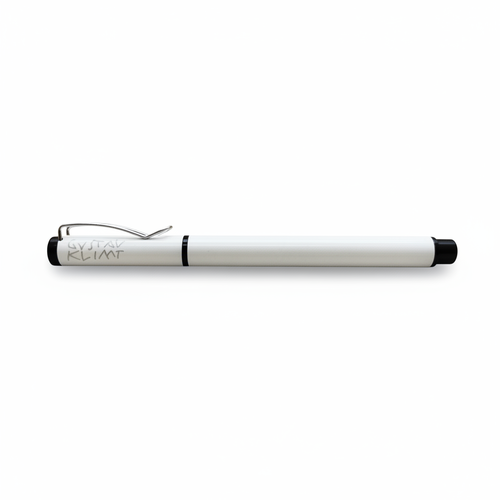 Klimt – İmzalı Metal Roller Kalem Beyaz