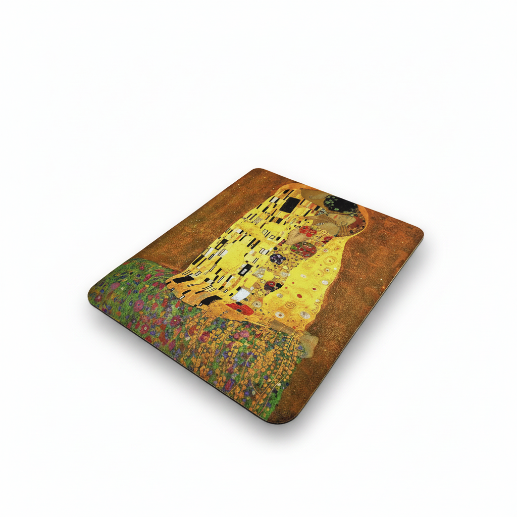 Klimt – Öpücük (The Kiss) Bilek Destekli Dikdörtgen Mouse Pad