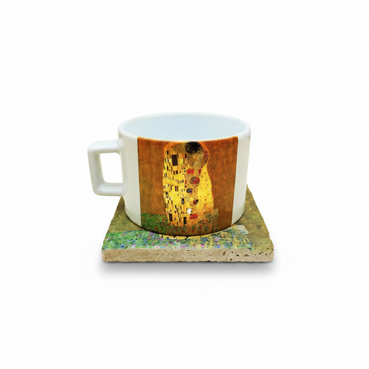 Klimt – Öpücük (The Kiss) Çay/Kahve Fincanı ve Bardak Altlığı Seti
