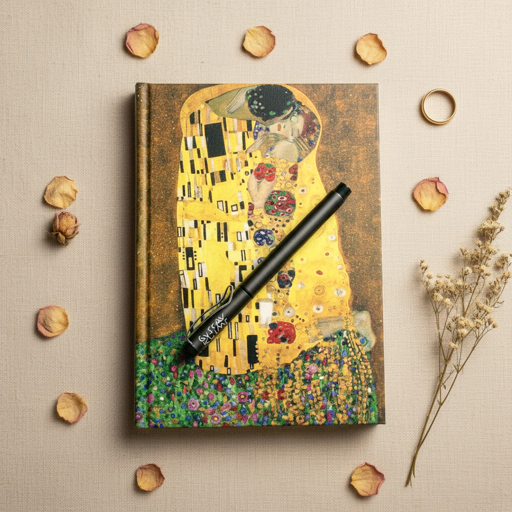 Klimt – Öpücük (The Kiss) Defter ve Kalem Seti – görsel 3