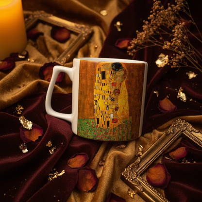 Klimt – Öpücük (The Kiss) Yelken Kulplu Seramik Kupa – görsel 3