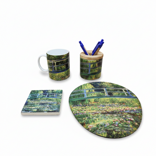 Monet – Japon Köprüsü (The Japanese Footbridge) Kupa, Mouse Pad, Bardak Altlığı ve Kalemlik Seti