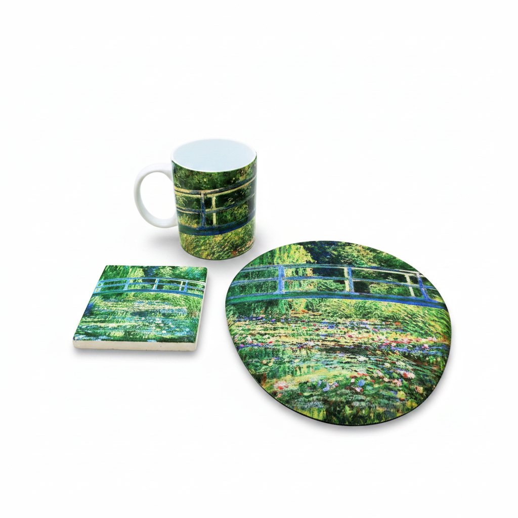 Monet – Japon Köprüsü (The Japanese Footbridge) Kupa, Mouse Pad ve Bardak Altlığı Seti