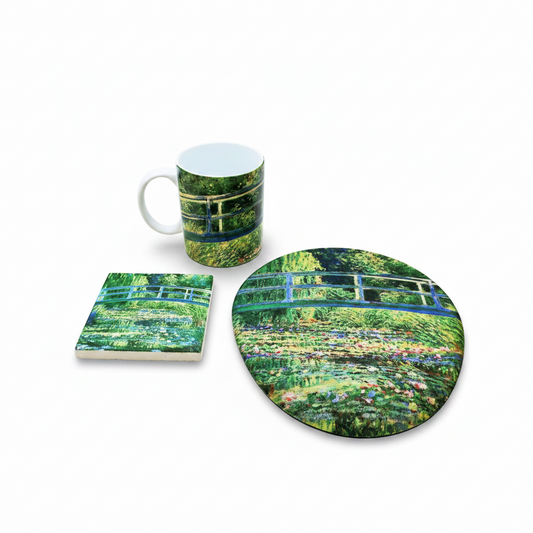 Monet – Japon Köprüsü (The Japanese Footbridge) Kupa, Mouse Pad ve Bardak Altlığı Seti