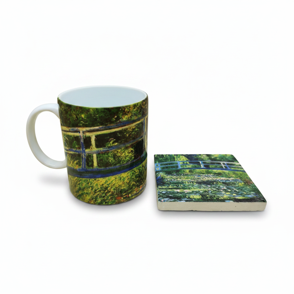 Monet – Japon Köprüsü (The Japanese Footbridge) Kupa ve Bardak Altlığı Seti – görsel 3