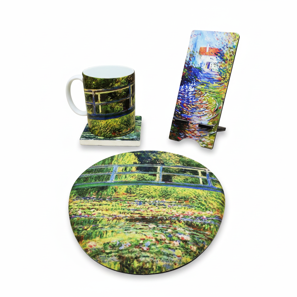 Monet – Kupa, Bardak Altlığı, Mouse Pad ve Telefon Standı Seti