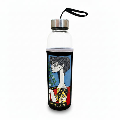 Picasso – Çiçekli Jacqueline (Jacqueline with Flowers) Kılıflı Cam Matara 500 ml – görsel 3