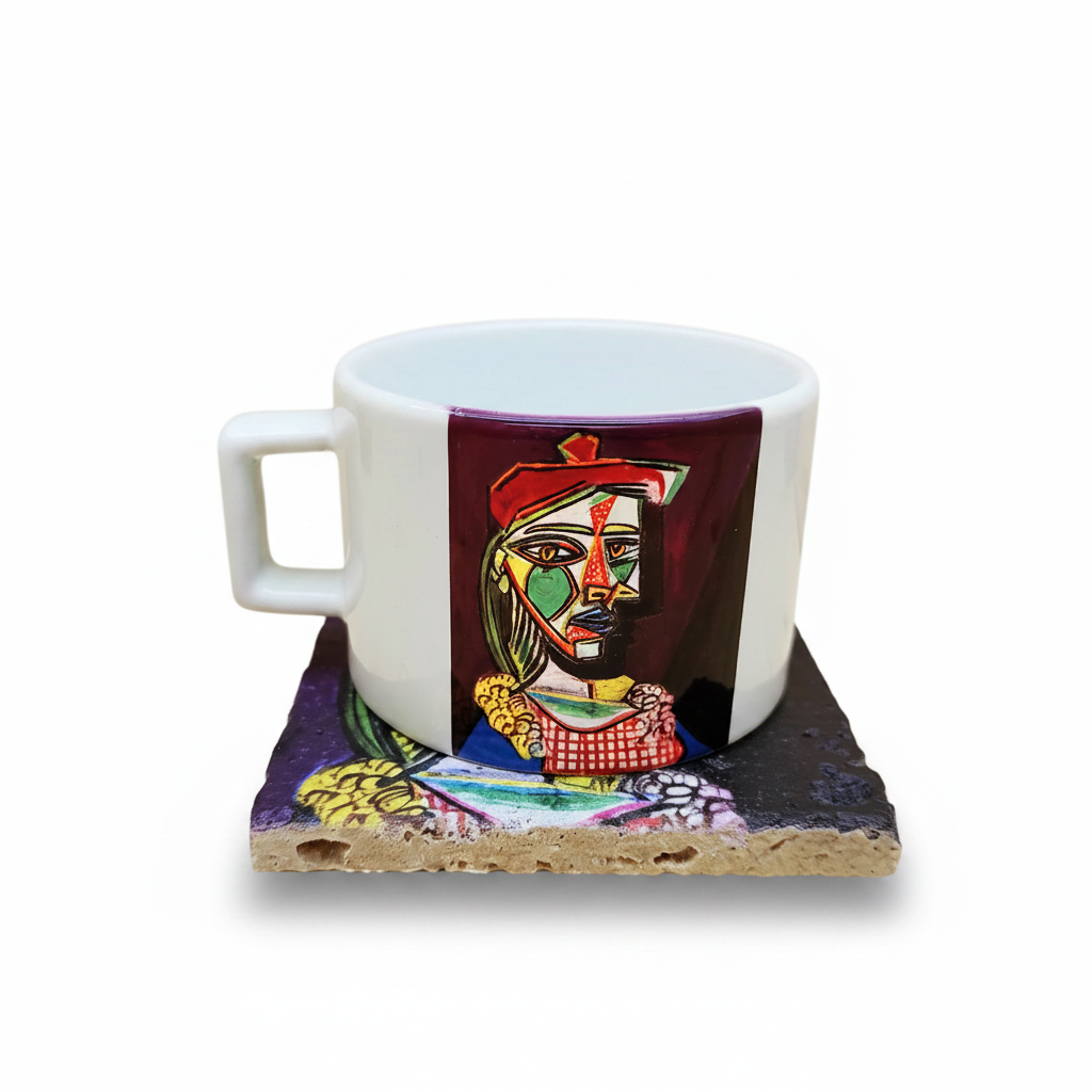 Picasso – Kırmızı Bereli Kız (Girl with a Red Beret) Çay/Kahve Fincanı ve Bardak Altlığı Seti