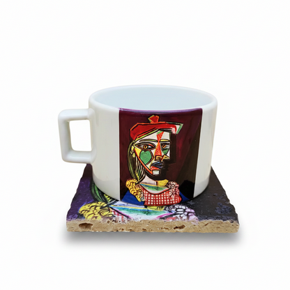 Picasso – Kırmızı Bereli Kız (Girl with a Red Beret) Çay/Kahve Fincanı ve Bardak Altlığı Seti
