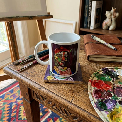 Picasso – Kırmızı Bereli Kız (Girl with a Red Beret) Kupa ve Bardak Altlığı Seti – görsel 4