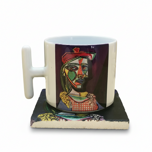 Picasso – Kırmızı Bereli Kız (Girl with a Red Beret) T Kulplu Kupa ve Bardak Altlığı Seti