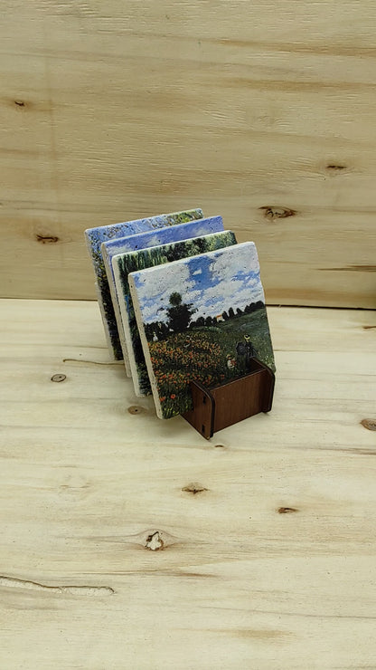 Monet – Doğal Taş Bardak Altlığı 4'lü Set