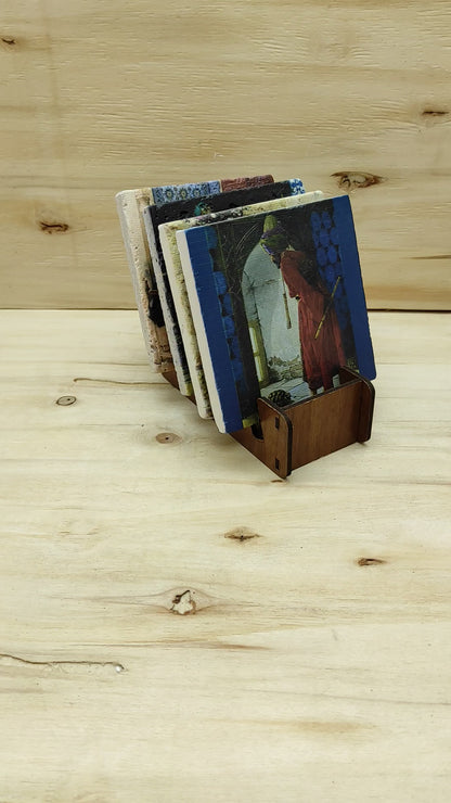 Osman Hamdi Bey – Doğal Taş Bardak Altlığı 4'lü Set