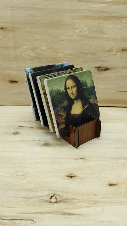 Da Vinci – Doğal Taş Bardak Altlığı 4'lü Set