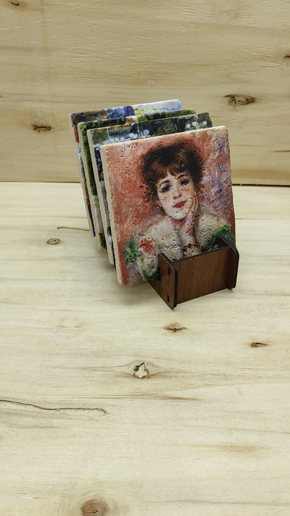 Pierre-Auguste Renoir – Doğal Taş Bardak Altlığı 4'lü Set