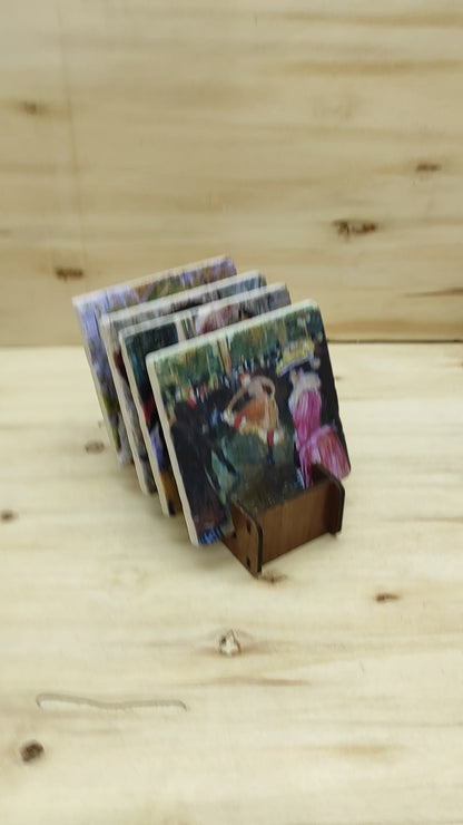Henri de Toulouse-Lautrec – Doğal Taş Bardak Altlığı 4'lü Set