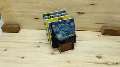 Van Gogh – Doğal Taş Bardak Altlığı 4'lü Set