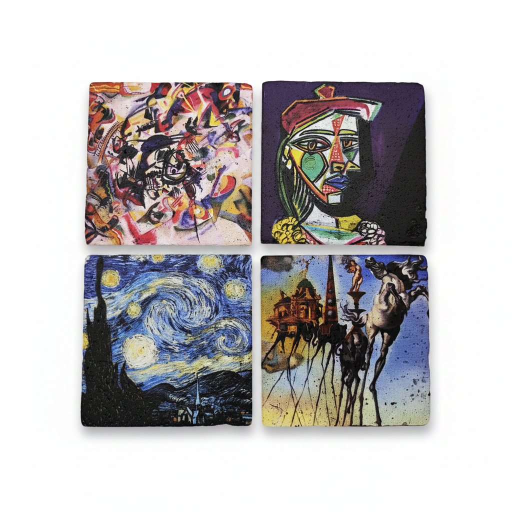 Sanatçılar Serisi – 4'lü Türk Kahvesi Fincanı ve Bardak Altlığı Seti (Dali, Van Gogh, Picasso, Kandinsky) – görsel 7