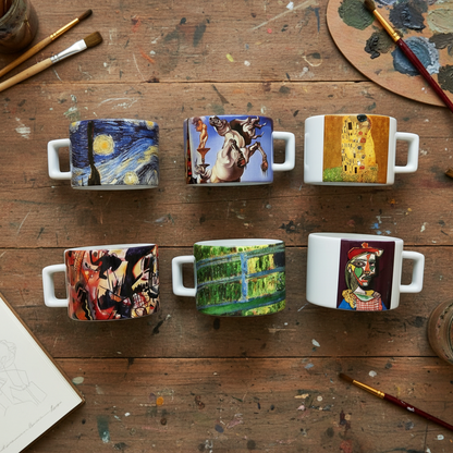 Sanatçılar Serisi – 6'lı Çay/Kahve Fincanı Seti (Dali, Van Gogh, Picasso, Kandinsky, Klimt, Monet) – görsel 3