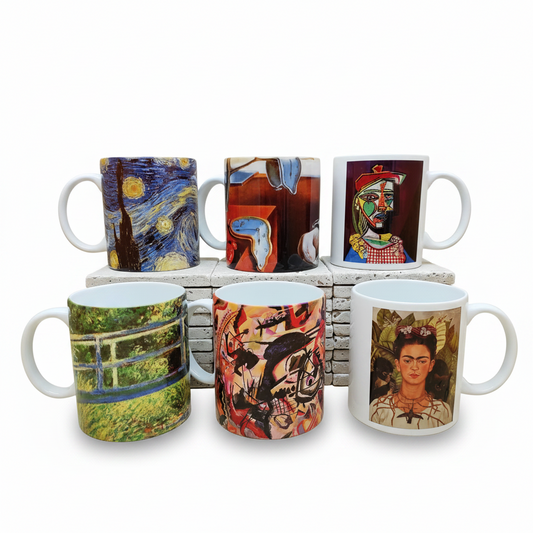 Sanatçılar Serisi – 6'lı Kupa Seti (Dali, Van Gogh, Picasso, Kandinsky, Frida Kahlo, Monet)