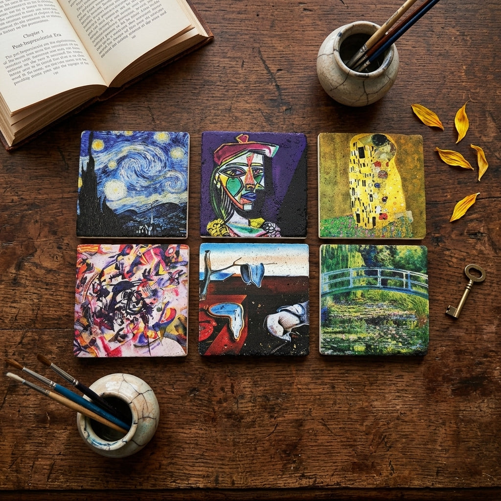 Sanatçılar Serisi – 6'lı Kupa ve Bardak Altlığı Seti (Dali, Van Gogh, Picasso, Kandinsky, Klimt, Monet) – görsel 3