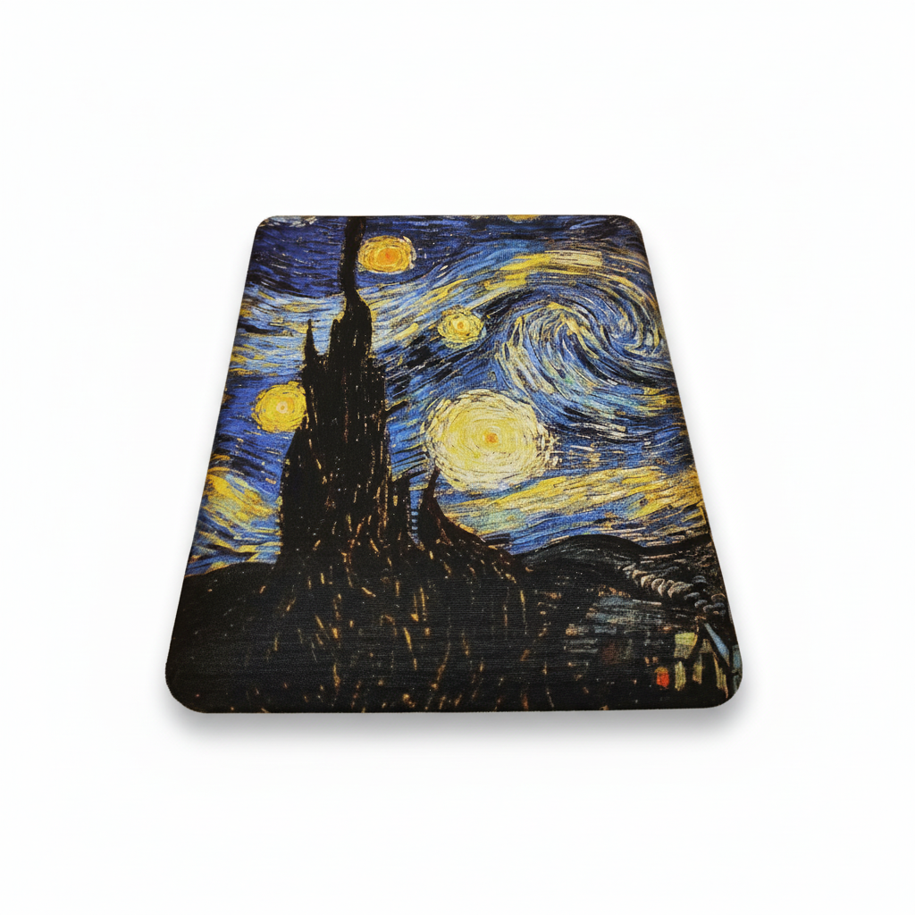 Van Gogh – Yıldızlı Gece (The Starry Night) Bilek Destekli Dikdörtgen Mouse Pad – görsel 2