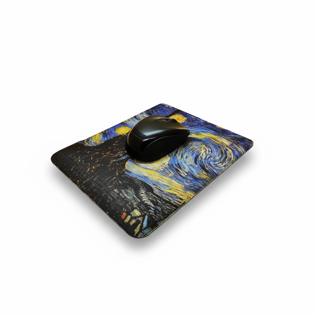 Van Gogh – Yıldızlı Gece (The Starry Night) Bilek Destekli Dikdörtgen Mouse Pad – görsel 4
