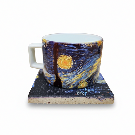 Van Gogh – Yıldızlı Gece (The Starry Night) Çay/Kahve Fincanı ve Bardak Altlığı Seti
