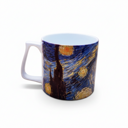 Van Gogh – Yıldızlı Gece (The Starry Night) Yelken Kulplu Kupa ve Bardak Altlığı Seti – görsel 4